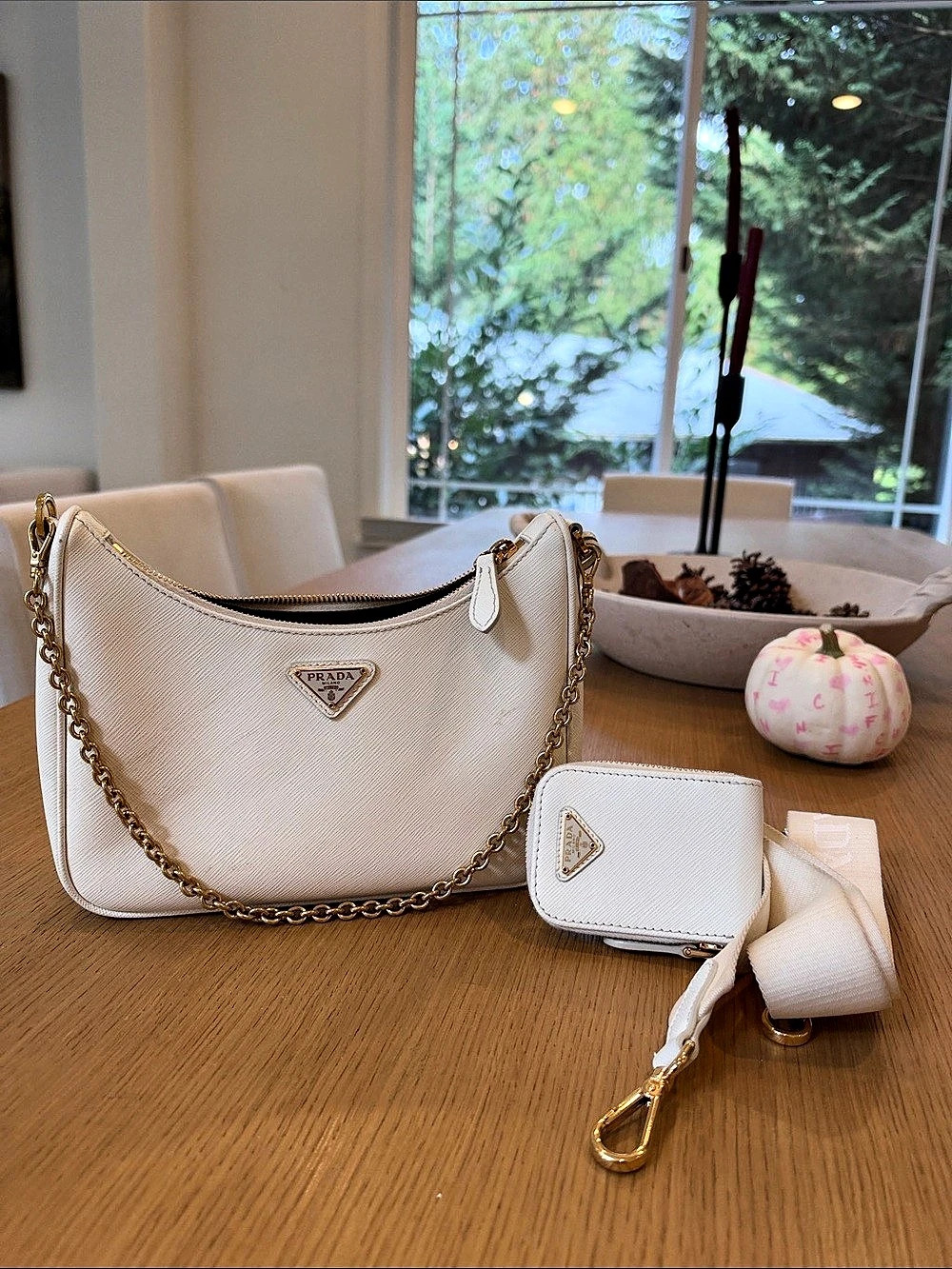 Prada Re-Edition 2005 Saffiano Leather Bag White